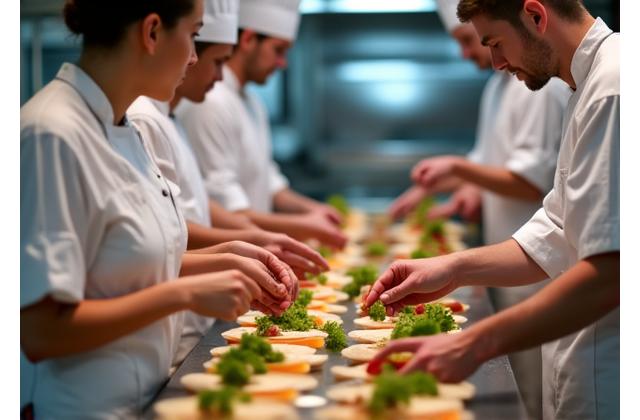 Attendees engaged in a private culinary class